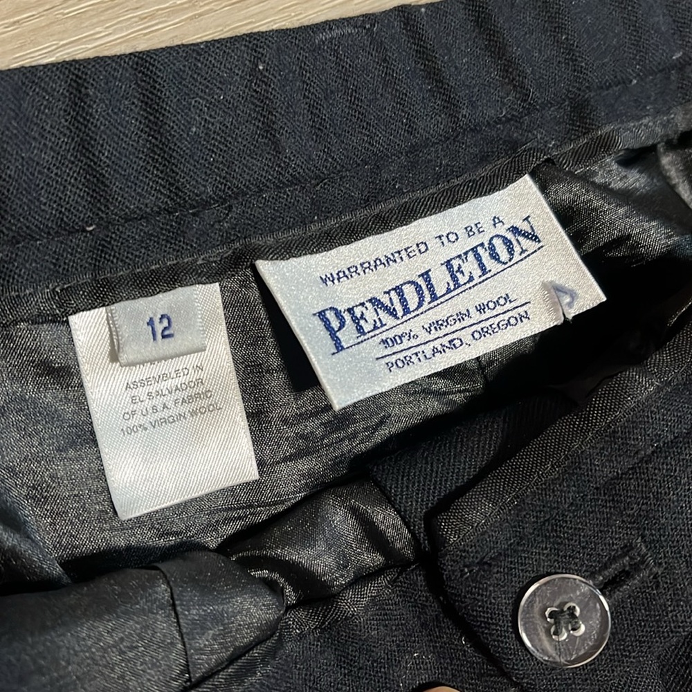 Pendleton 100% Virgin Wool Black Dress Pants Size 12 - Picture 3 of 5